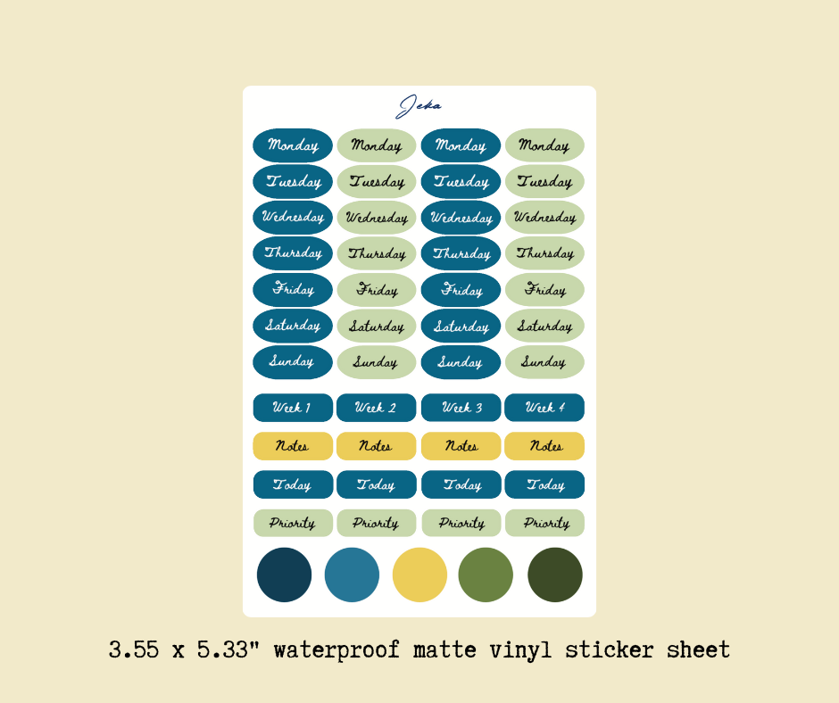 Planner Days Mellow Sticker Sheet