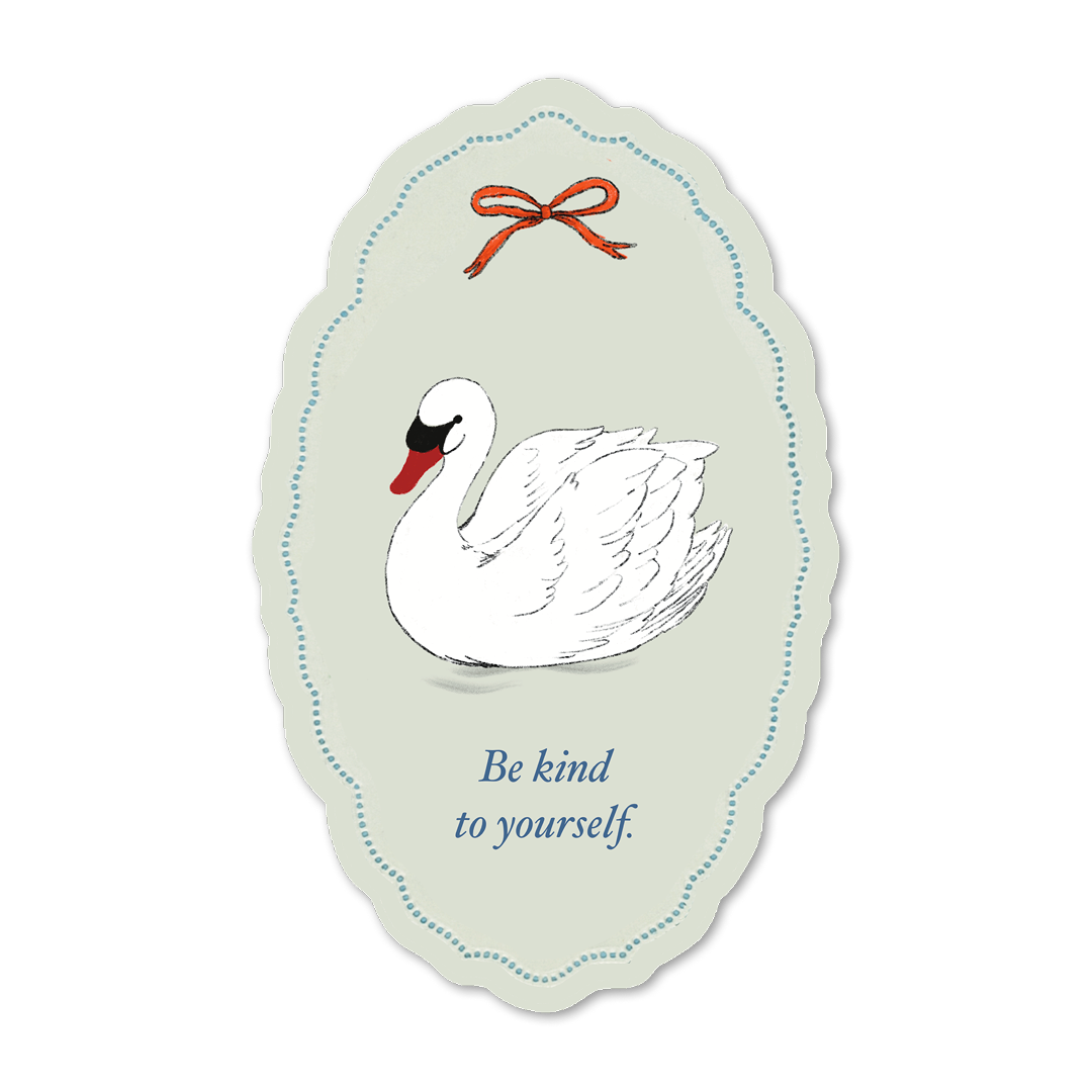 Gentle Swan Glittered Vinyl Sticker