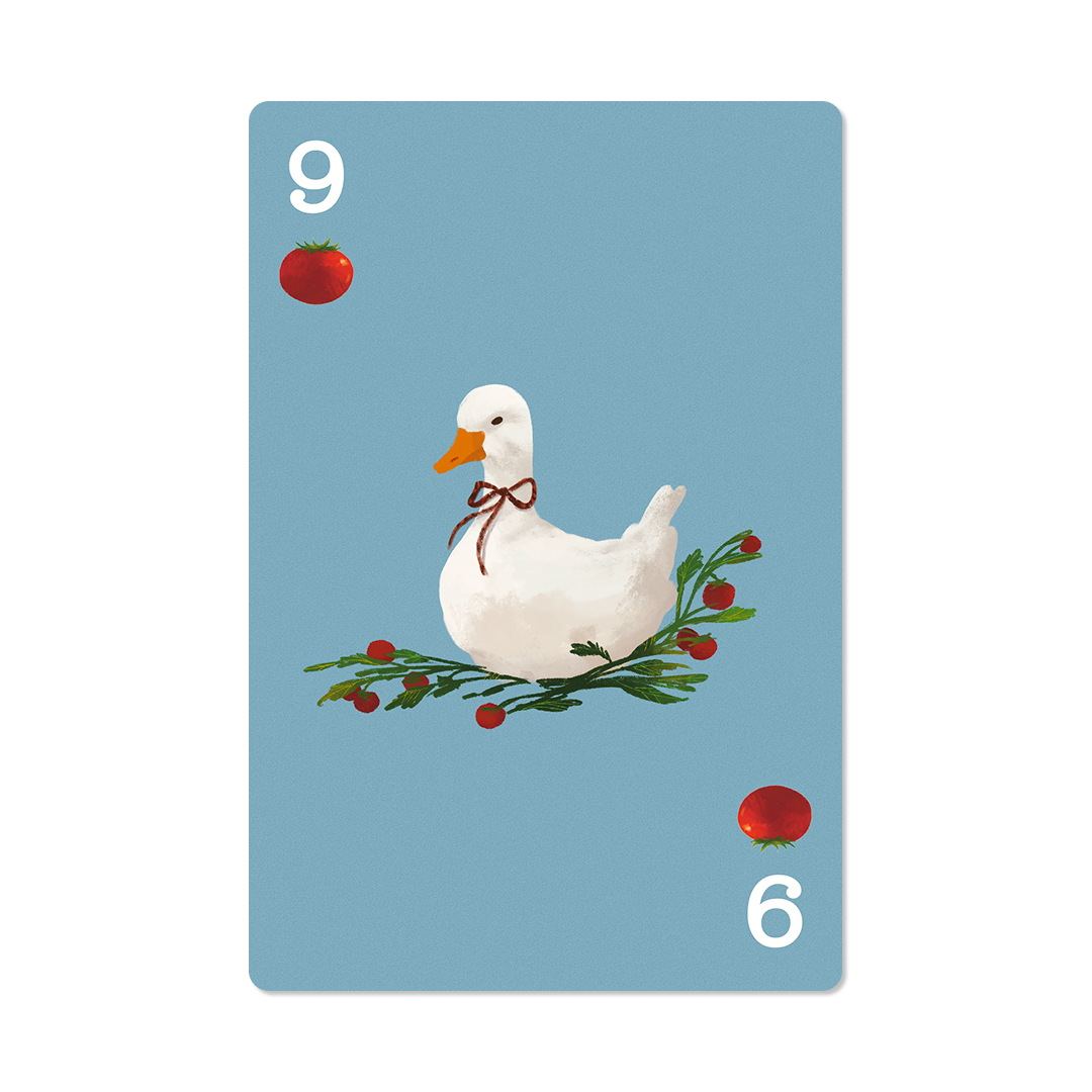 Nine of Tomatoes Duck Glittered Vinyl Sticker