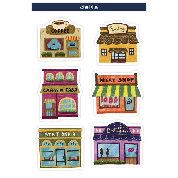 Cute Storefront Sticker Sheet