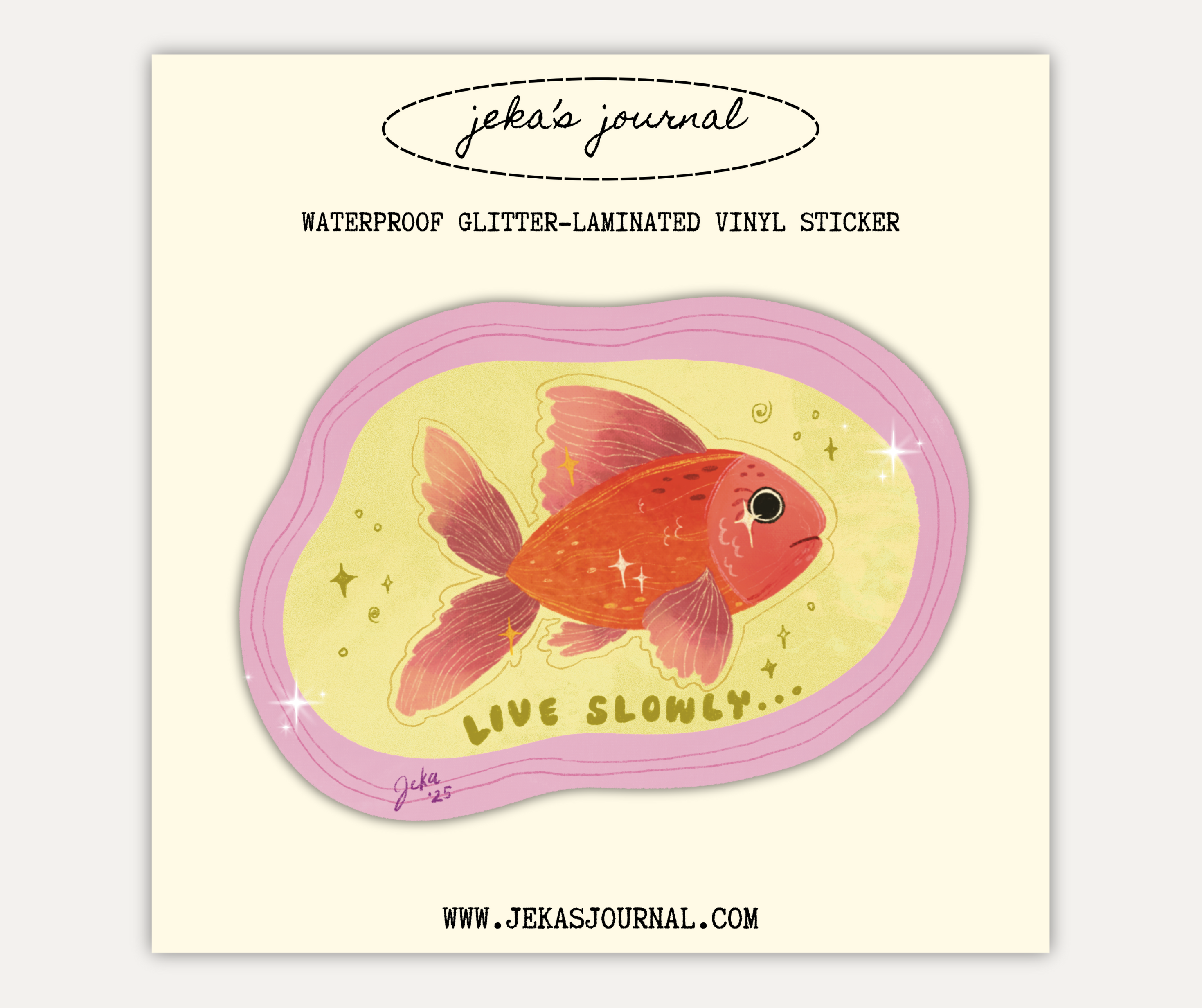 Live Slowly Glitter Vinyl Sticker