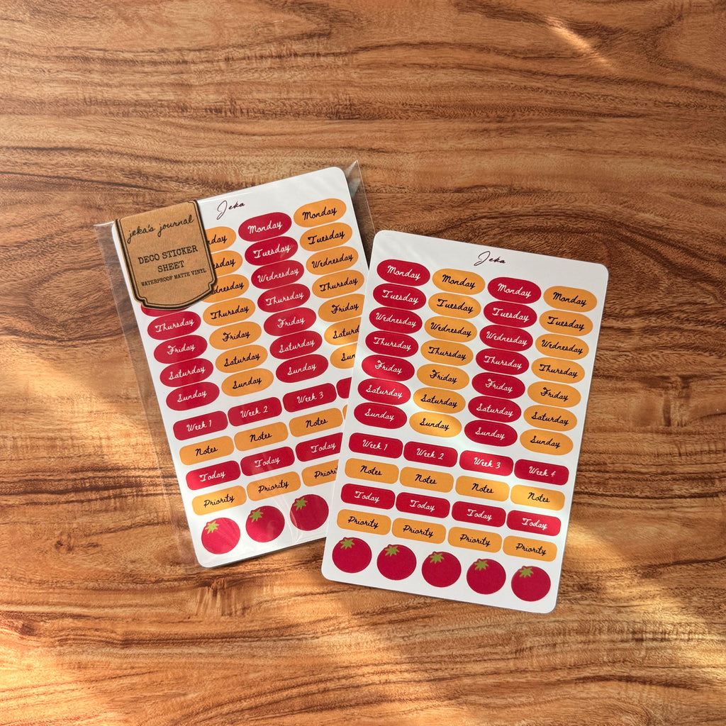 Planner Days Tomato Sticker Sheet