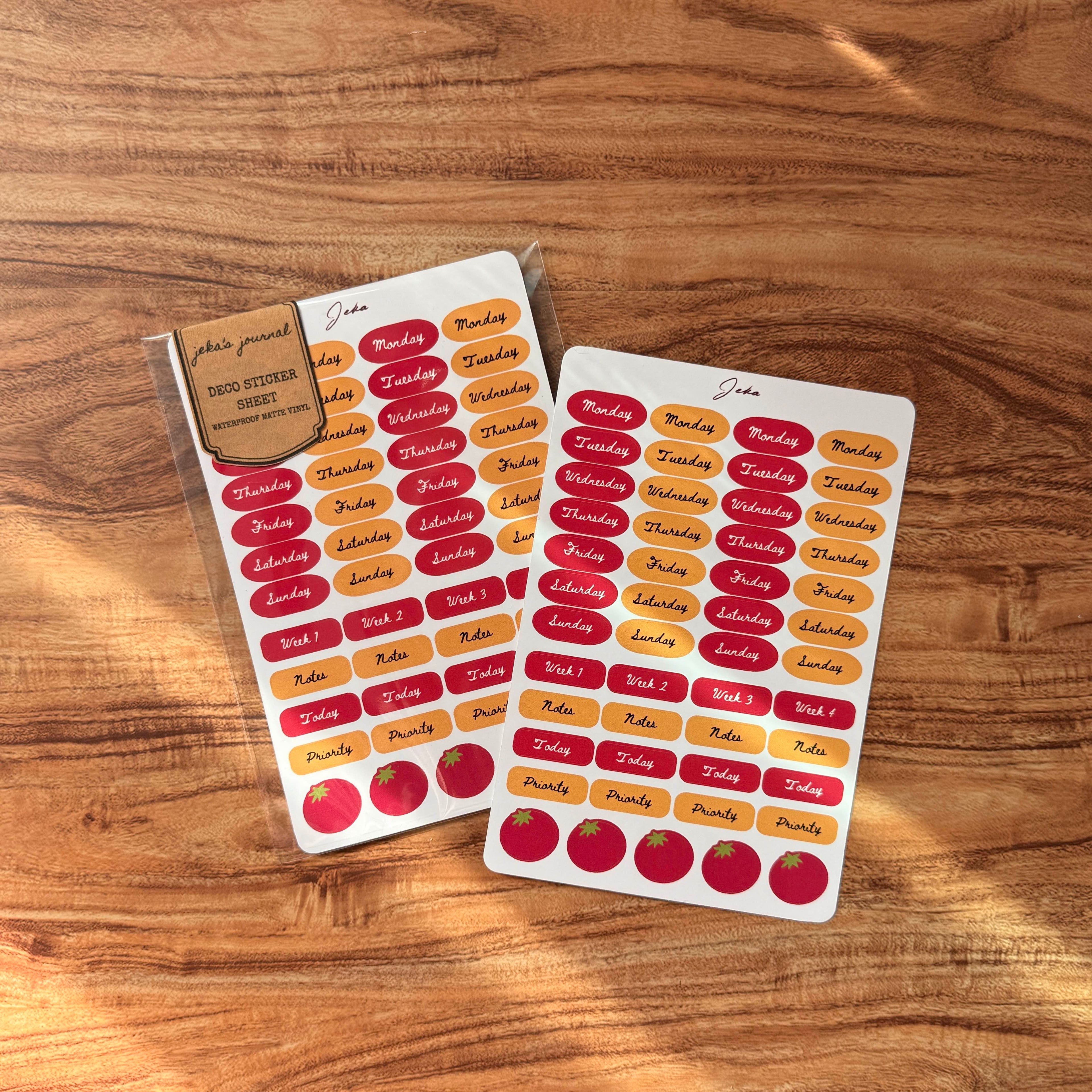 Planner Days Tomato Sticker Sheet