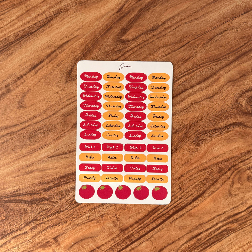Planner Days Tomato Sticker Sheet