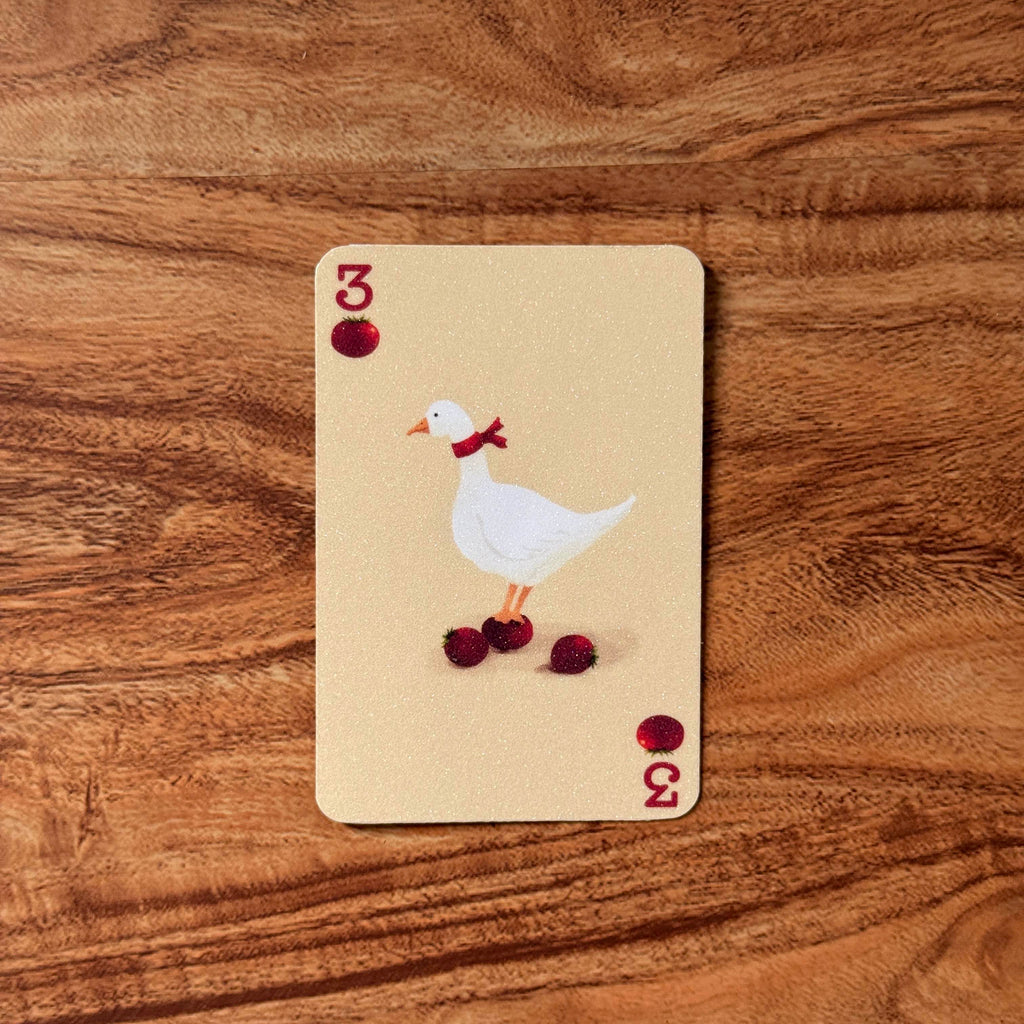 Three of Tomatoes Duck Glittered Vinyl Sticker