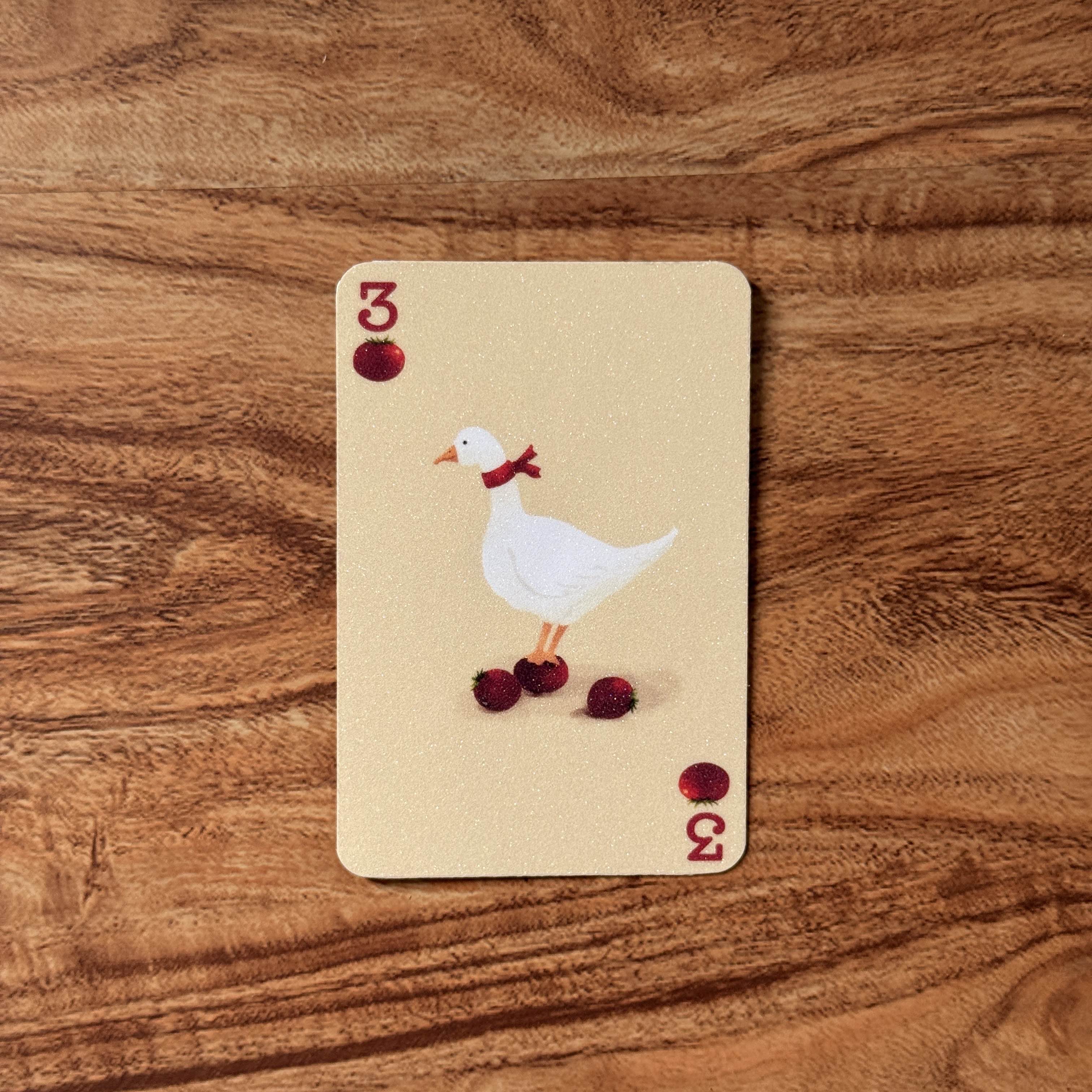 Three of Tomatoes Duck Glittered Vinyl Sticker