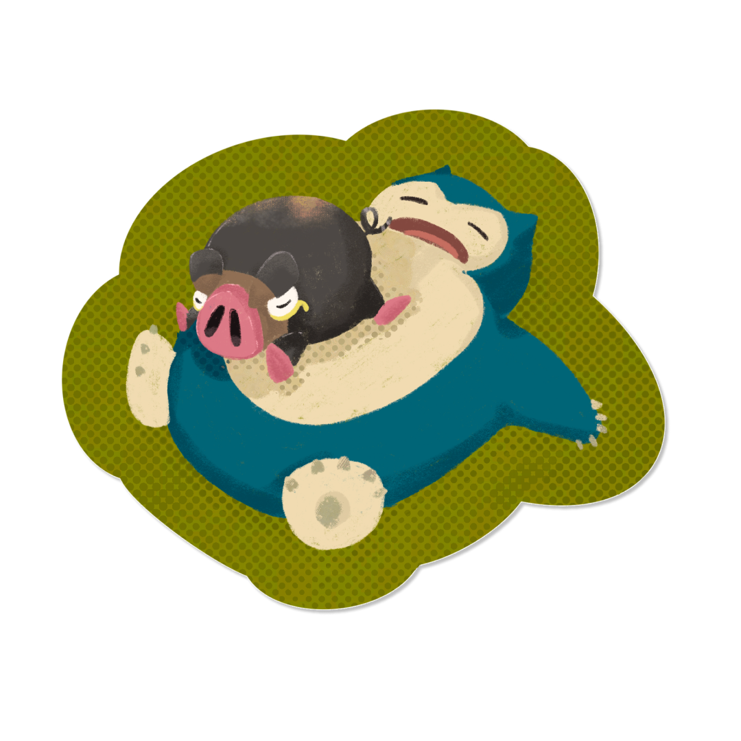 Buddy Nap Glittered Vinyl Sticker