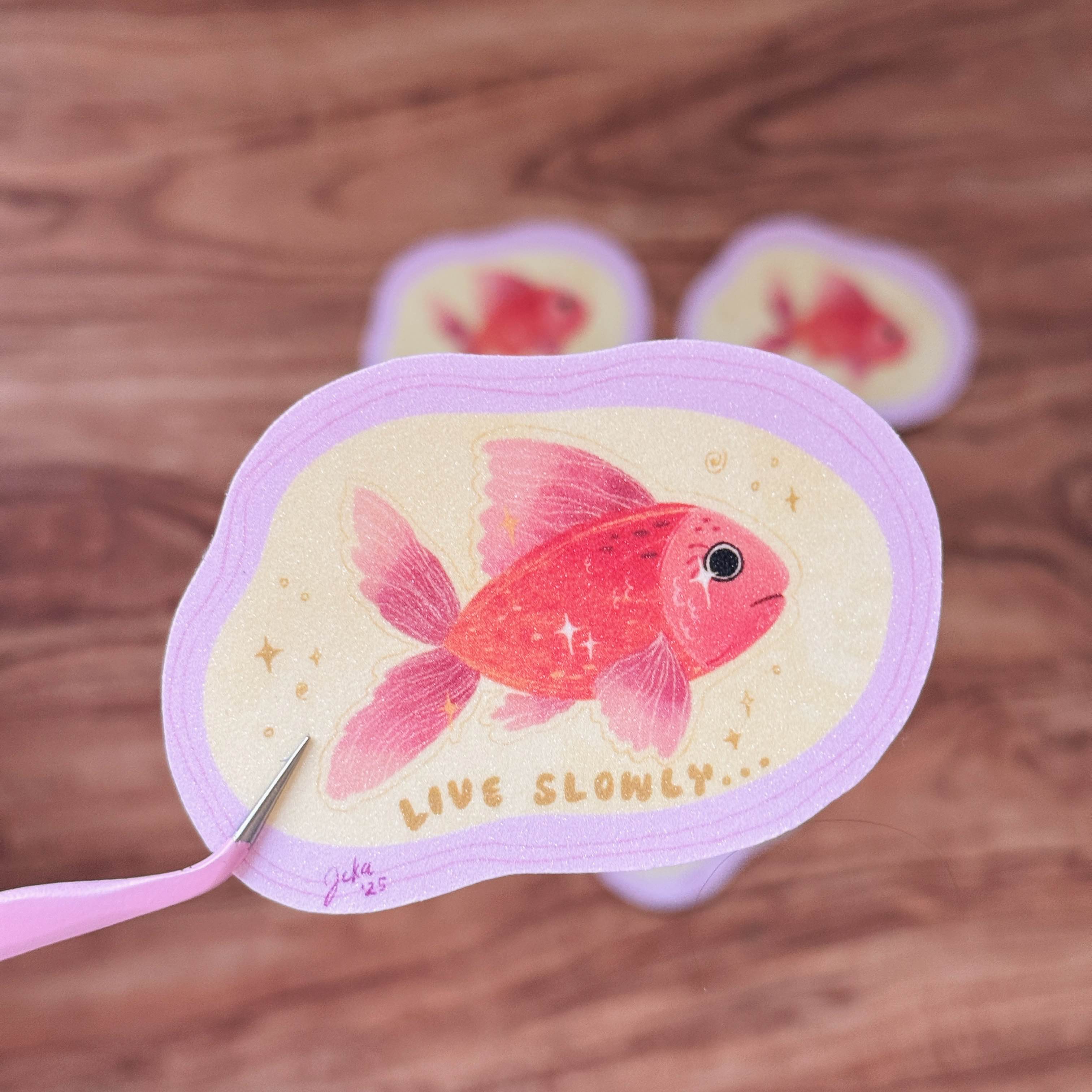 Live Slowly Glitter Vinyl Sticker