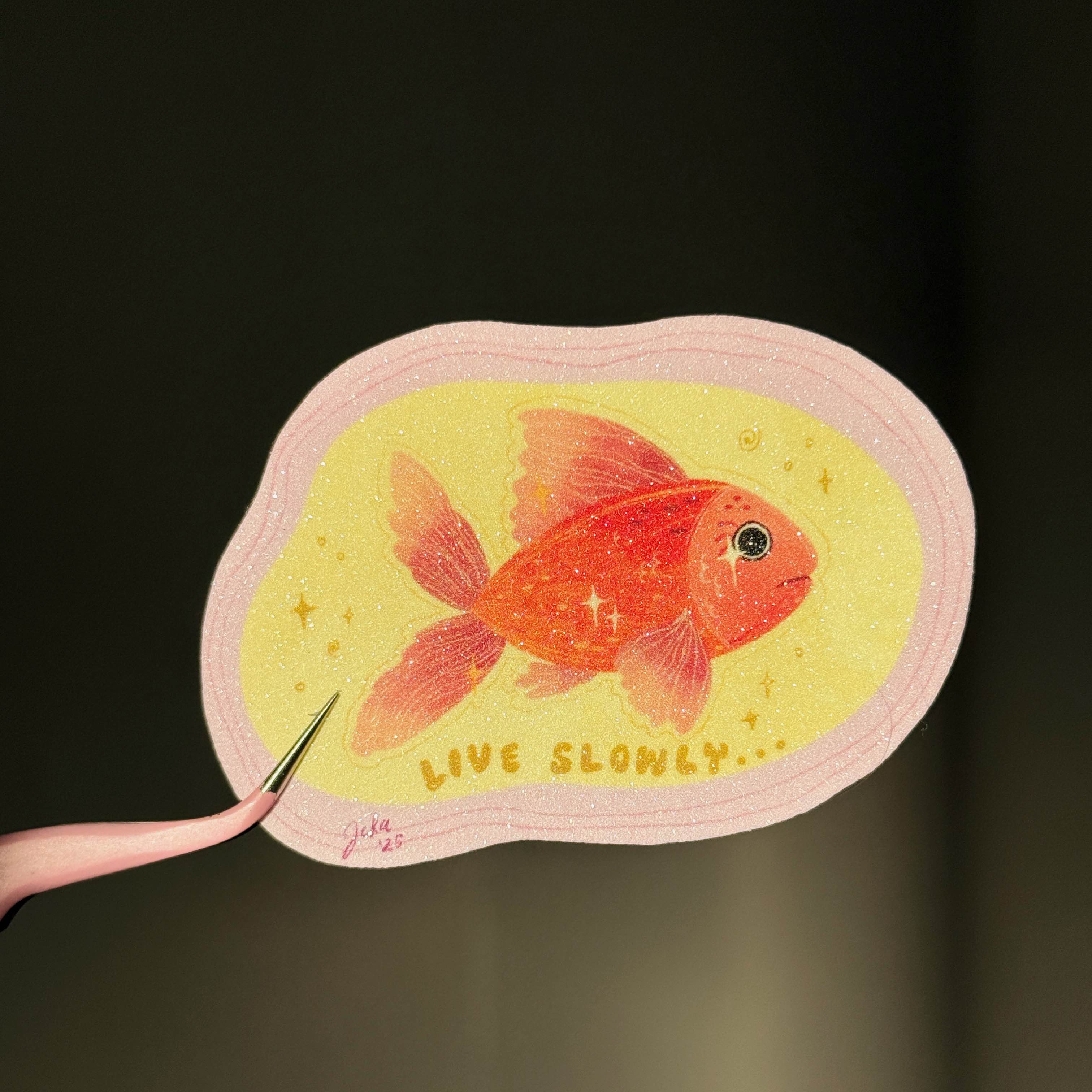 Live Slowly Glitter Vinyl Sticker