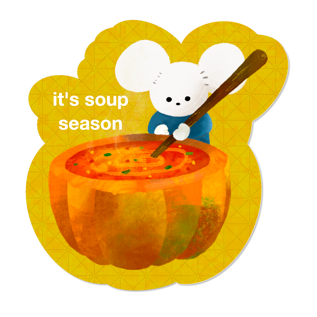 It's Soup Season Glittered Vinyl Sticker