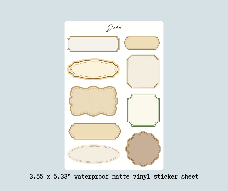 Vintage Labels Sticker Sheet